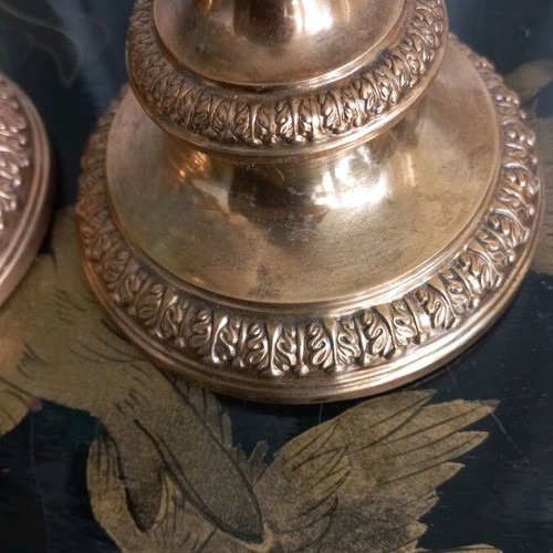 Pair of French Art Nouveau candlesticks like new