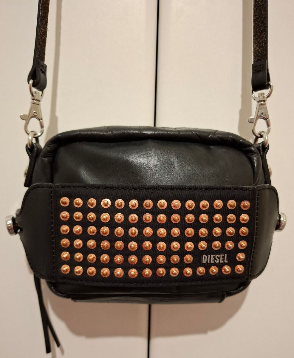 Archive Y2k Diesel Studs Flap Bag Black Diesel archive leather bag 