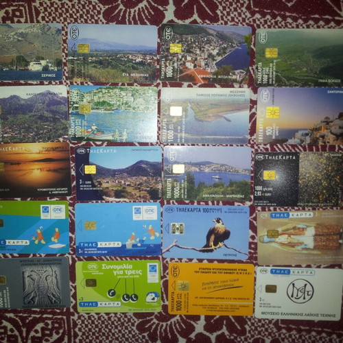Phone cards used, pack of 20 pieces