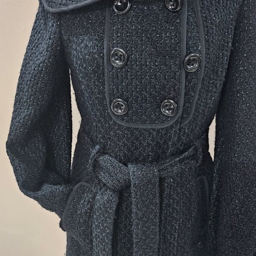 JLo Wool Coat like new with silver thread weave, size S