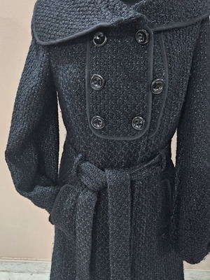 JLo Wool Coat like new with silver thread weave, size S