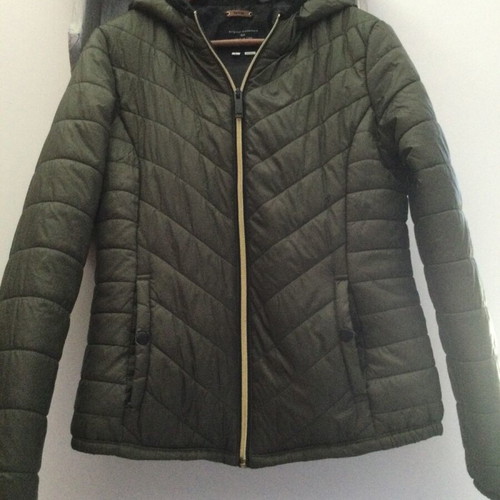 Olive jacket with hood like new