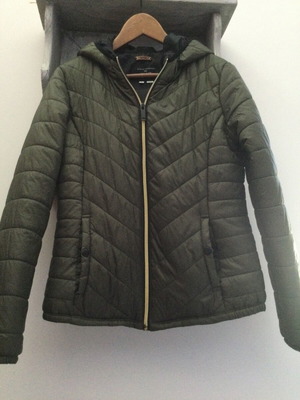Olive jacket with hood like new