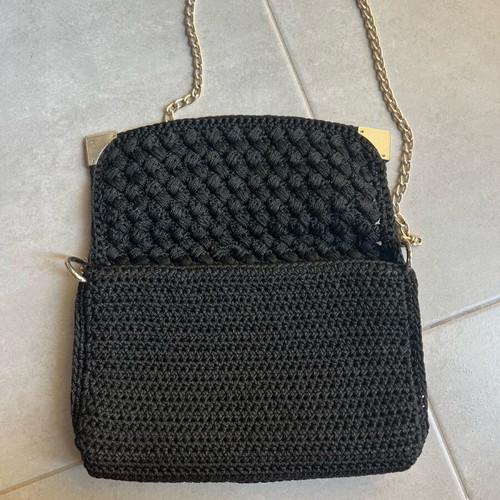 Knitted bag new handmade black