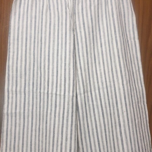 Linen striped pants new, size M, white and gray