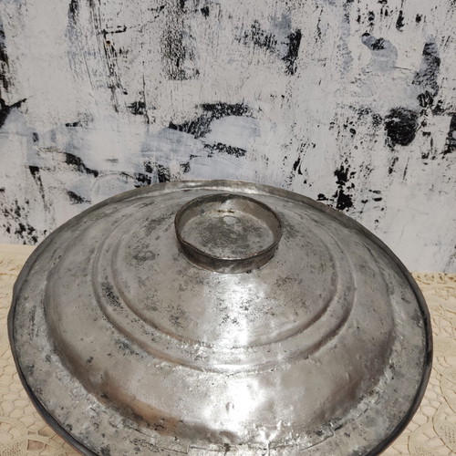 Large old copper pot used