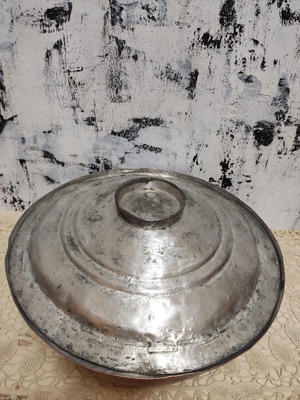 Large old copper pot used