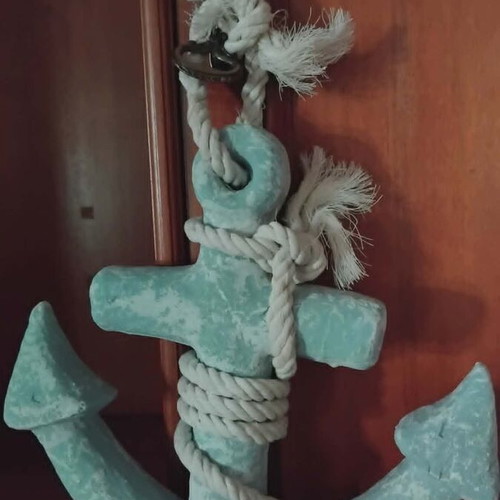 Decorative anchor made of compressed paper like new, 28 cm height