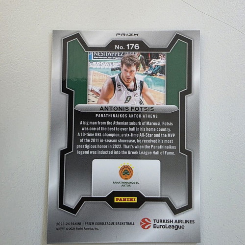 Antonis Fotsis Euroleague Prizm Cracked Ice Card new