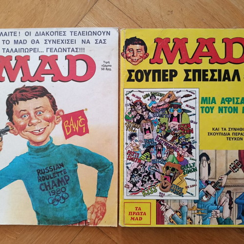 Comics and MAD used, English language