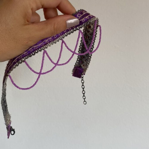 Handmade purple choker necklace vintage over 40 years