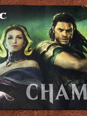MTG Gideon & Liliana War of the Spark Champion Playmat like new