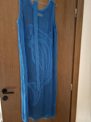 Karavan πλεκτό φόρεμα one size, σαν καινούργιο, με ζώνη, μπλε