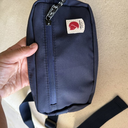 Waist bag new, blue, with 3 compartments and hidden pocket
