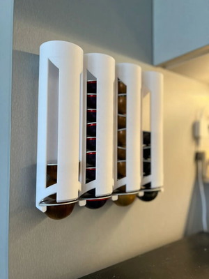 Σετ 4 επιτοίχιων βάσεων για κάψουλες Nespresso Vertuo, χωρητικότητας 10 τεμ.