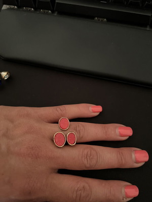 Handmade ring pink used