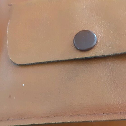 Leather wallet used, beige with 2 slots and coin pocket
