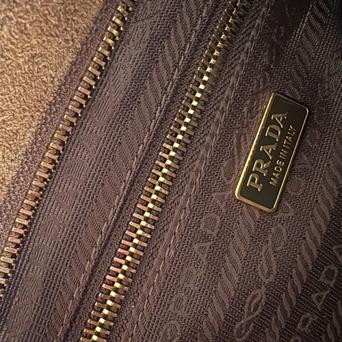 Prada suede shoulder bag brown like new with protective case