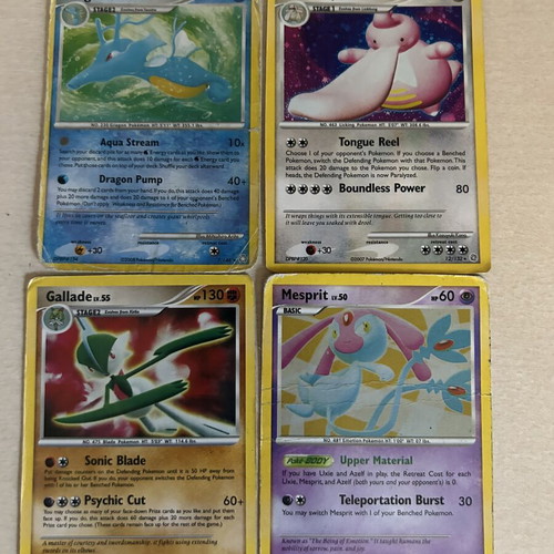 Pokemon cards used, set of 4 collectible