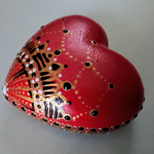 Decorative heart handmade, gypsum, hand-painted