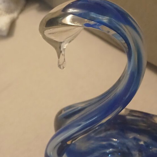 Decorative blown glass swan