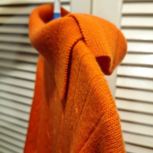 Aspa Orange Sweater like new with unique neckline