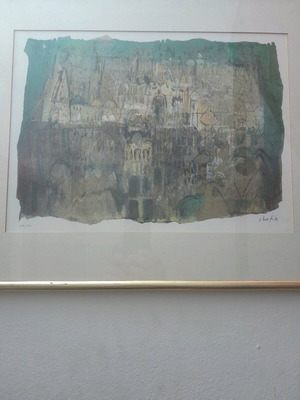 Shafik Medhat lithograph on paper refurbished, signed