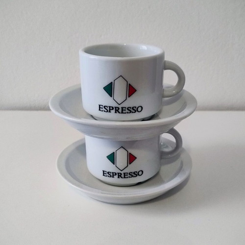 Espresso cup set of 2 with saucers like new, vintage 00s