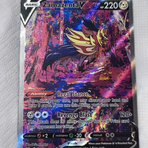 Zamazenta V Pokemon card from Crown Zenith series