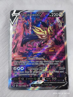 Zamazenta V Pokemon card from Crown Zenith series