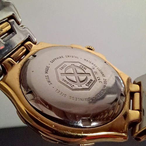 Zodiac Professional 200 Meters 3133010 Gold Quartz Diver 34mm like new