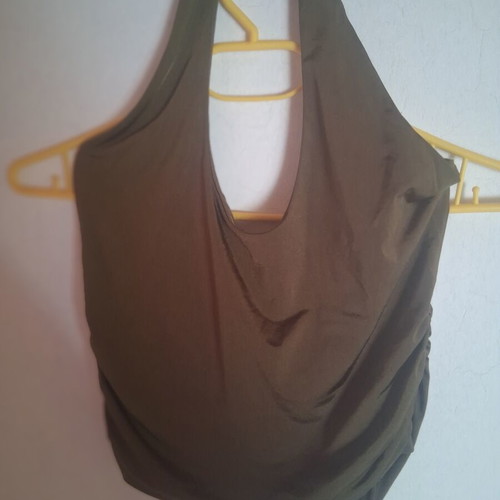 Maxi pencil skirt and crop top set khaki, like new, Shein