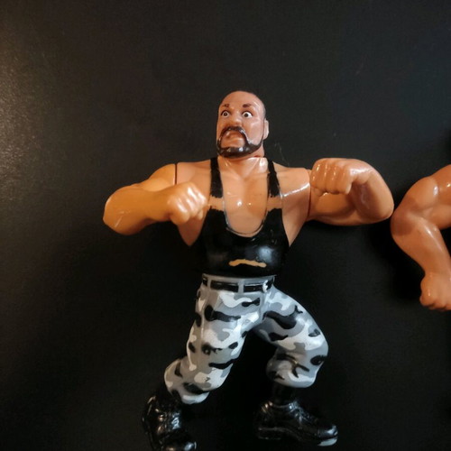 WWF Bushwhackers collectible figures used, pack of 2 with movable parts