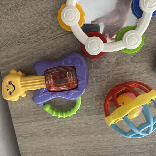 Baby toys set with soft books and rattles