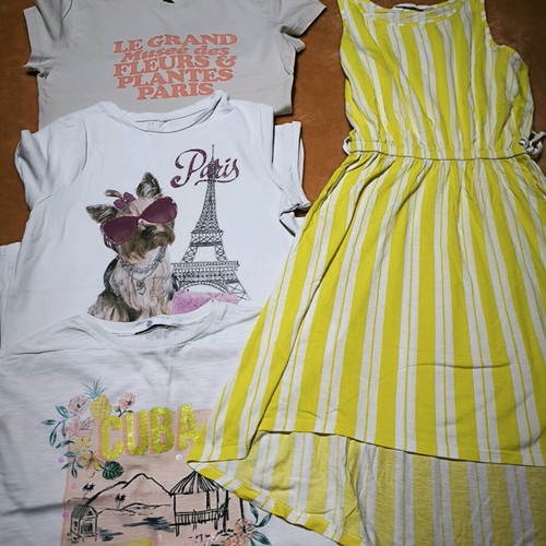 Girls' clothes 9-10 used, daily sets H&M white pink