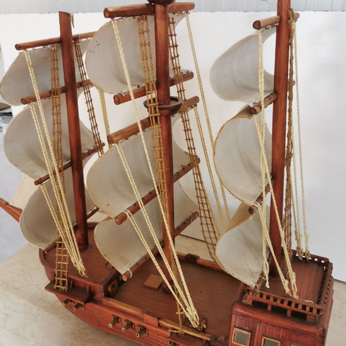 Wooden handmade ship used, large size