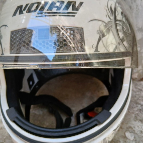 Nolan motorcycle helmet used, missing inner padding