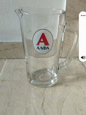 Alfa glass pitcher, thick glass with handle