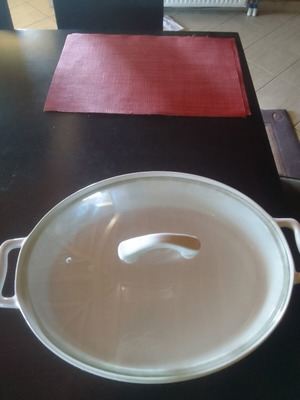 Porcelain Roasting Pan with Transparent Lid new, German white