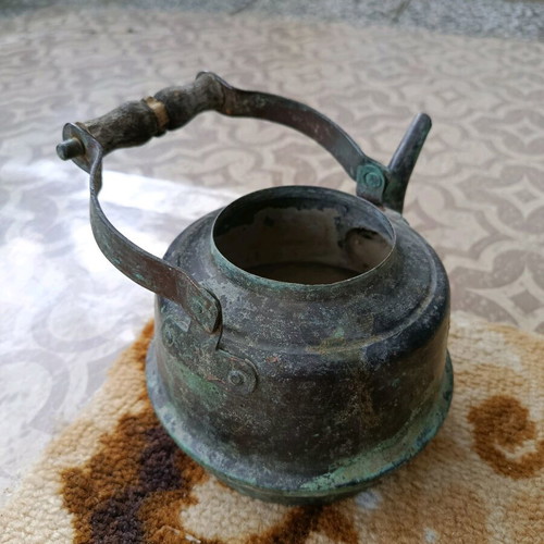 Copper kettle old, used
