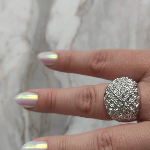 Chunky ring used with zircon stones