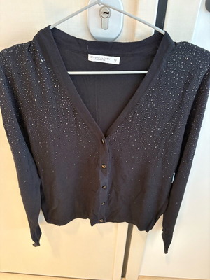 Black cardigan with rhinestones one size new