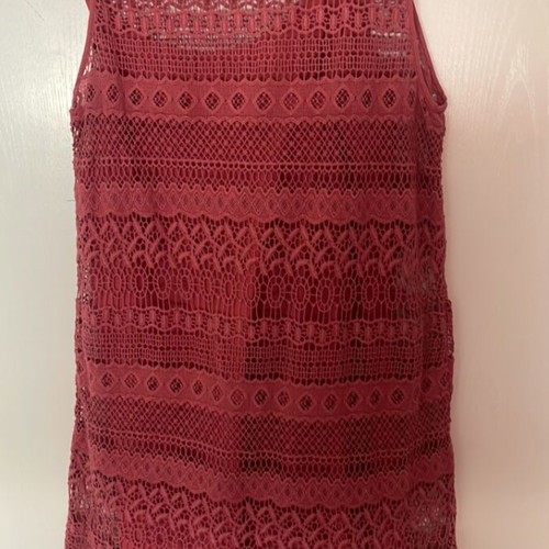 Massimo Dutti mini lace knit dress coral color like new