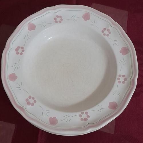 Longchamp vintage deep plates set of 4, floral design