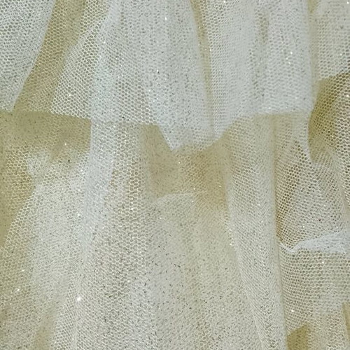 Lynne dress with tulle and glitter like new, beige and gold