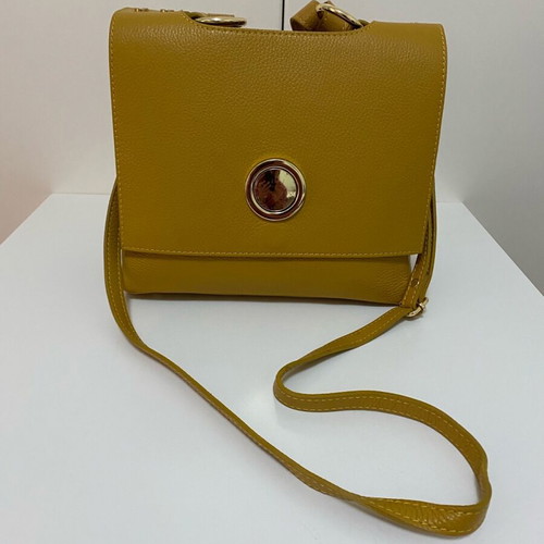 Leather hand bag new, yellow