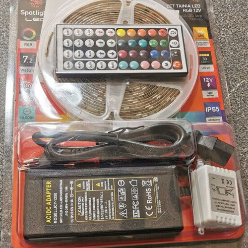 LED RGB strip set 5m new, self-adhesive LED tape
