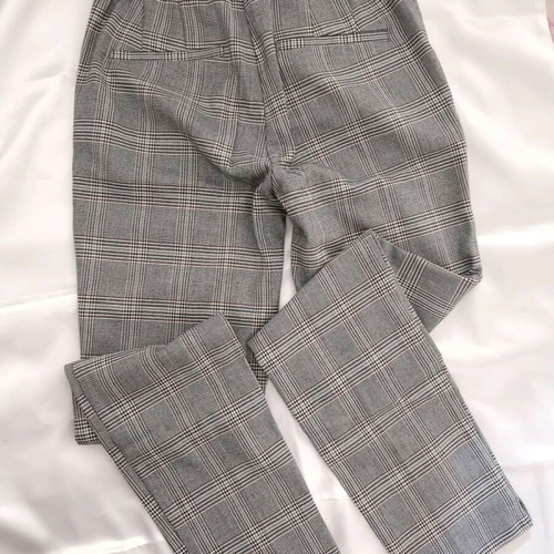 Zara women's checkered grey pants XS like new with elastic waist