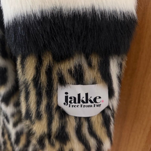 Jakke faux fur multicolor coat like new, size 38