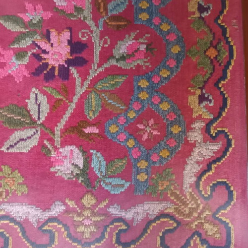 Old Cretan Textile with Wooden Frame like new